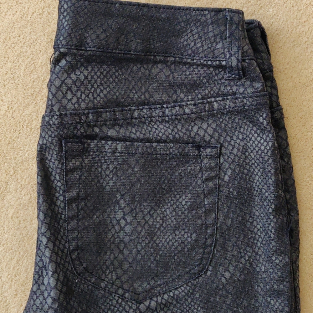 Pleather Animal Skin Jeans View 4
